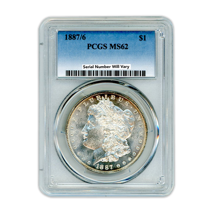 1887/6 Morgan Silver Dollar New Orleans - PCGS MS62