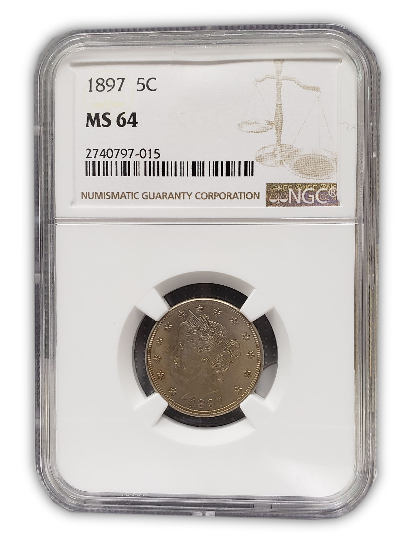 1897 Liberty Nickel - Philadelphia - NGC MS64