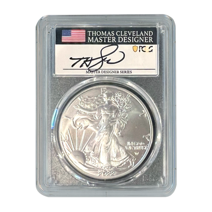 2022-W  Silver Eagle PCGS MS70 Thomas Cleveland Signature Label