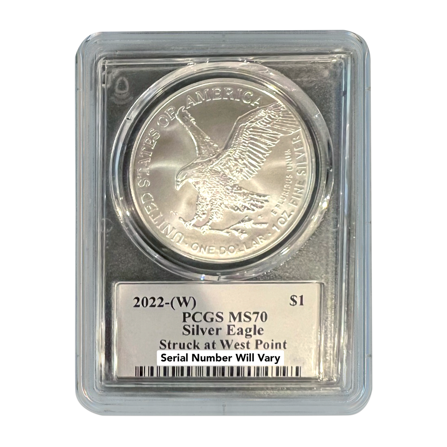 2022-W  Silver Eagle PCGS MS70 Thomas Cleveland Signature Label