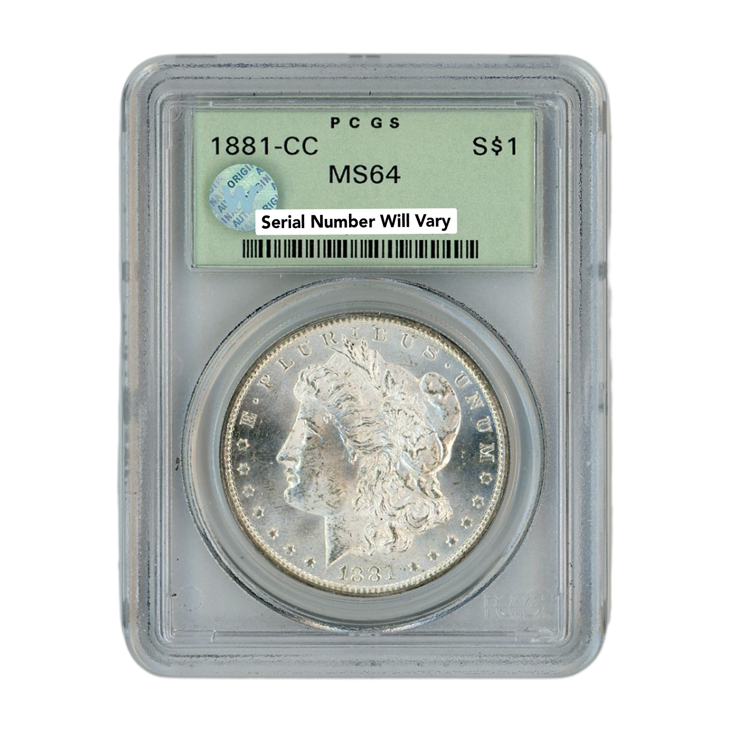 1881 Morgan Silver Dollar Carson City - PCGS MS64 Sight White Old Green Holder