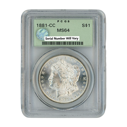 1881 Morgan Silver Dollar Carson City - PCGS MS64 Sight White Old Green Holder