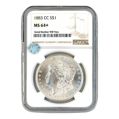 1883 Morgan Silver Dollar Carson City - NGC MS64+ Sight White