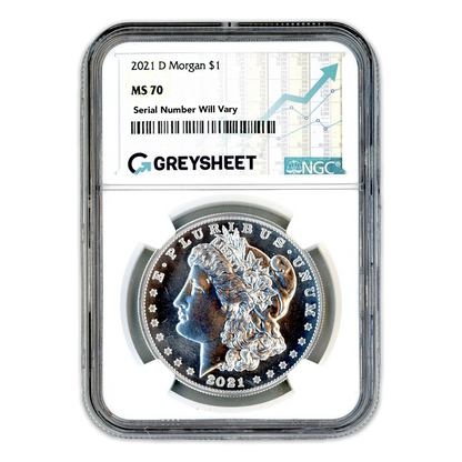 2021-D Morgan Silver Dollar Denver - NGC MS70 GreySheet Label