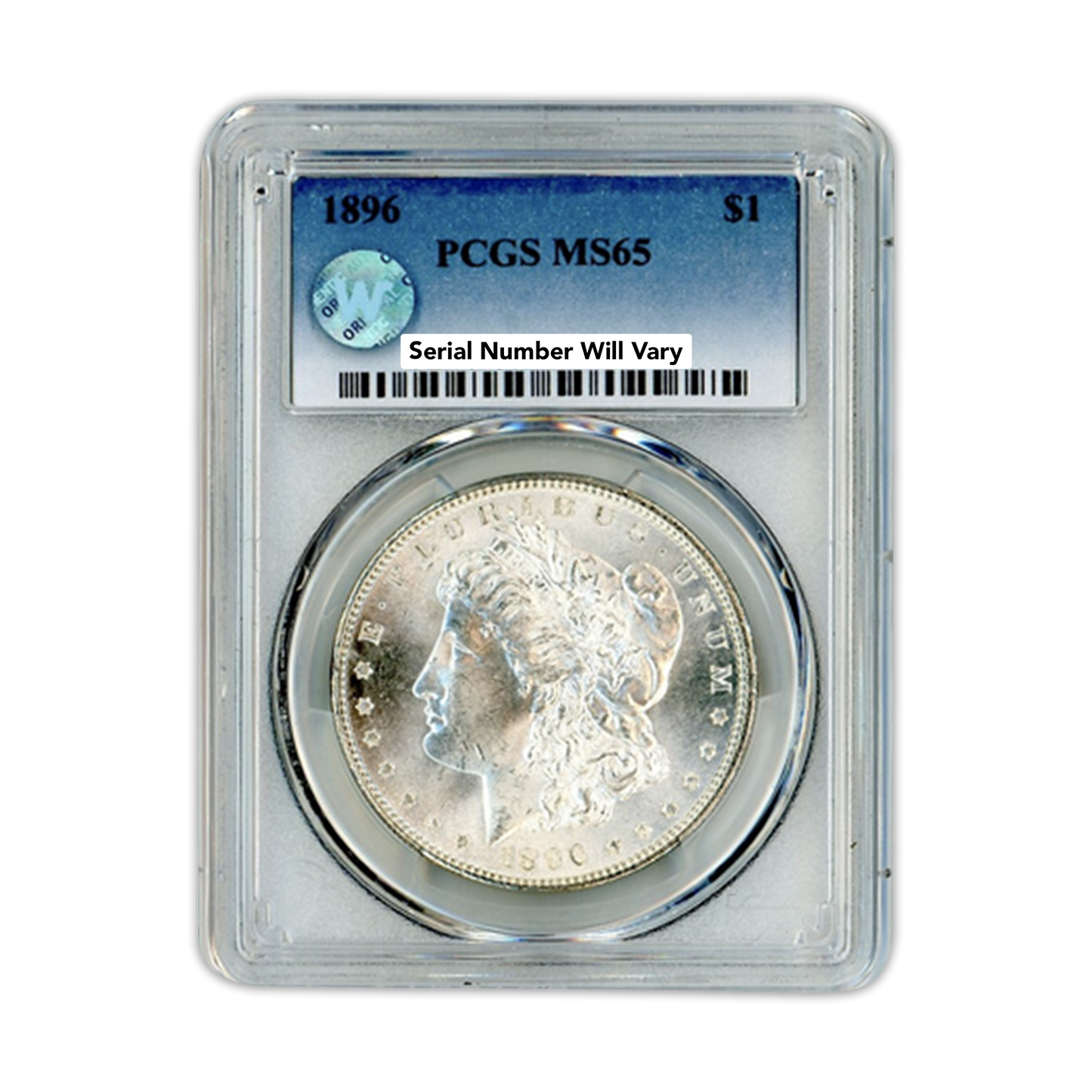 1896 Morgan Silver Dollar Philadelphia - PCGS MS65 Sight White