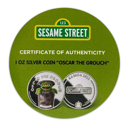 2022 1 oz Samoa Silver Oscar The Grouch - Sesame Street