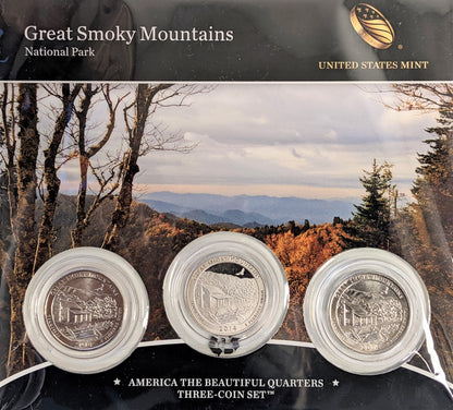 America The Beautiful Quarters - National Park Series Great Smoky Mtns - Three Coin Set