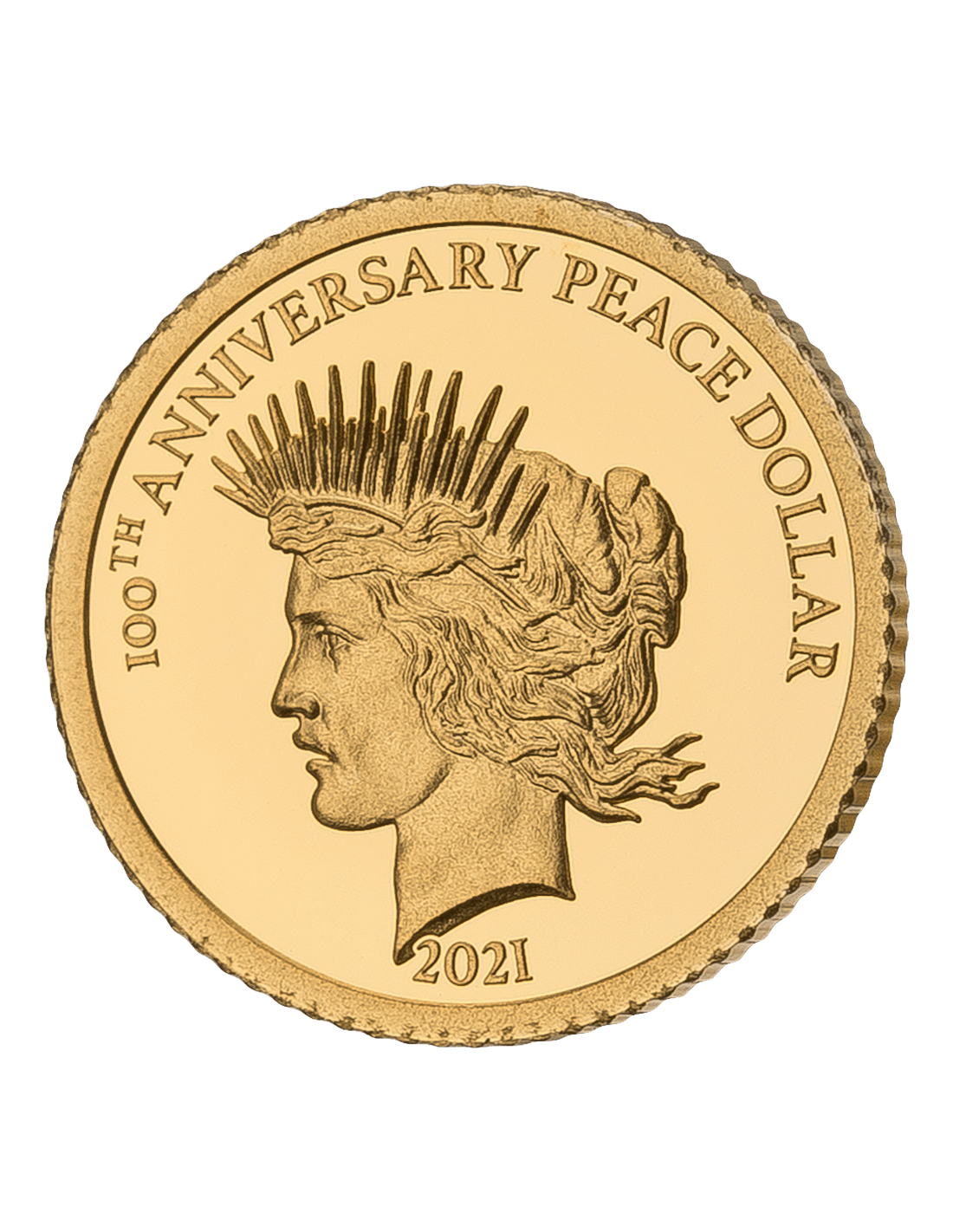 2021 Peace Dollar 100th Anniversary 0.5 gram Gold