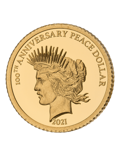 2021 Peace Dollar 100th Anniversary 0.5 gram Gold