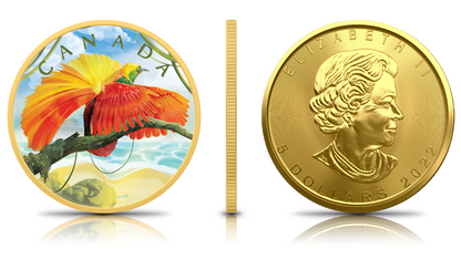 2022 1 oz Colours of Paradise Maple Leaf 3 Coin Set 24K Gold Plating