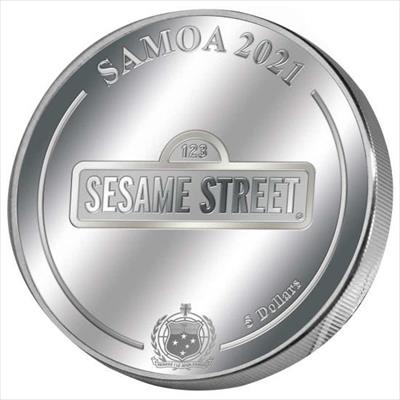 Sesame Street 2021 $5 Bert & Ernie  2oz Silver Proof Coin