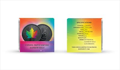 2022 Maple Leaf Black Ruthenium & Hologram 1 oz Silver