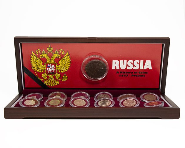 The History of Russia: Ivan the Terrible - Vladimir Putin. A Boxed Collection of 13 Coins.