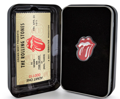 2021 Rolling Stones 10g Silver Tongue Coin & Box